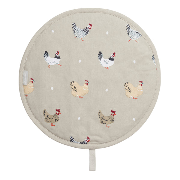 sophie allport Lay A Little Egg Hen Circular Hob Cover