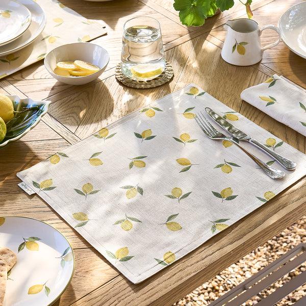 sophie allport Lemons Linen Washable Placemats (Set of 2)