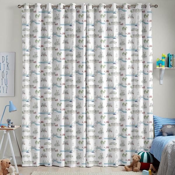 Sophie Allport London White & Blue Made To Measure Curtains