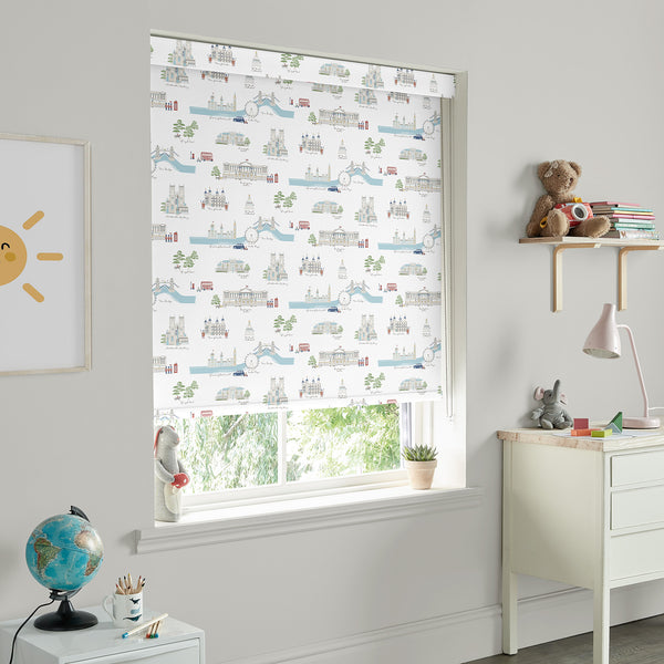 Sophie Allport London White & Blue Made To Measure Roller Blind