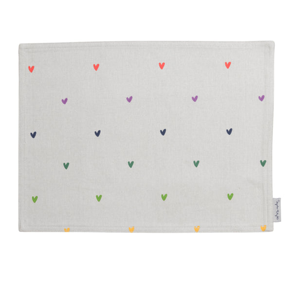 Sophie Allport Multicoloured Hearts Fabric Placemat