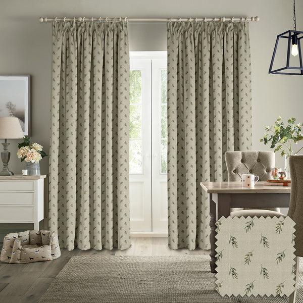 Sophie Allport Olive Linen Look Made To Measure Curtains