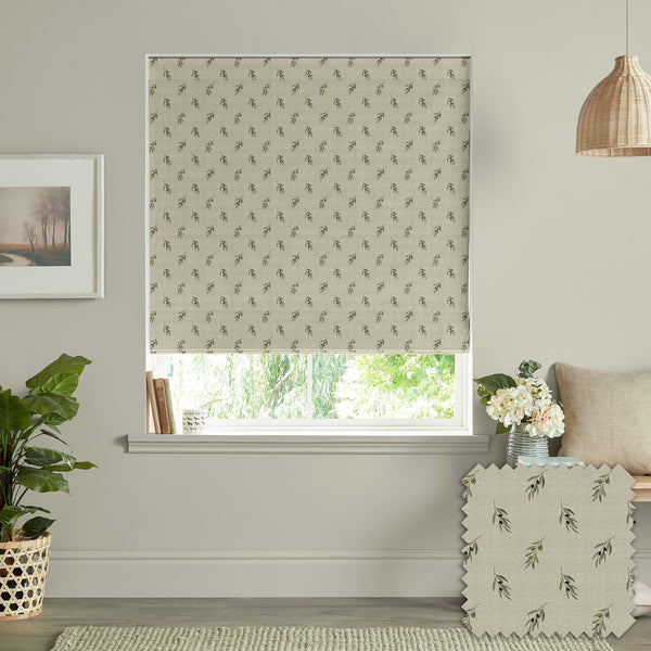 sophie allport Olive Linen Look Made to Measure Roman Blind