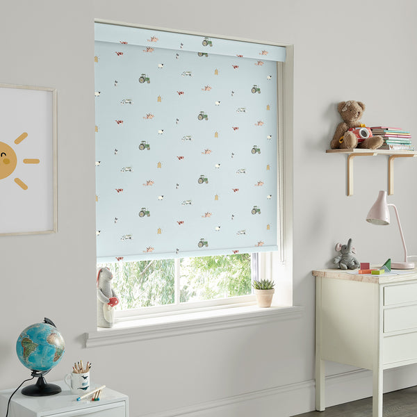 Sophie Allport On The Farm Blue Made To Measure Roller Blind