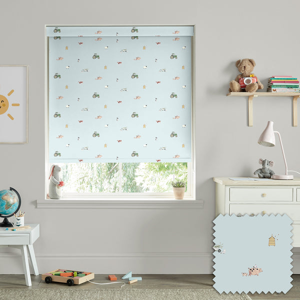 Sophie Allport On The Farm Blue Made To Measure Roller Blind