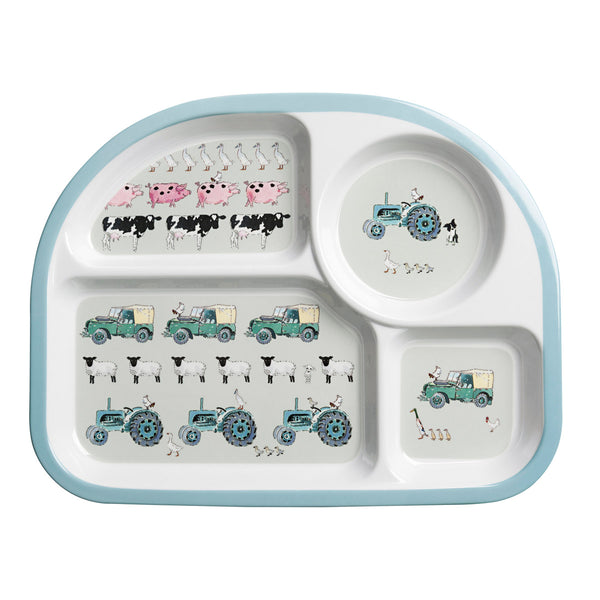 sophie allport On The Farm Kids Melamine Divider Plate