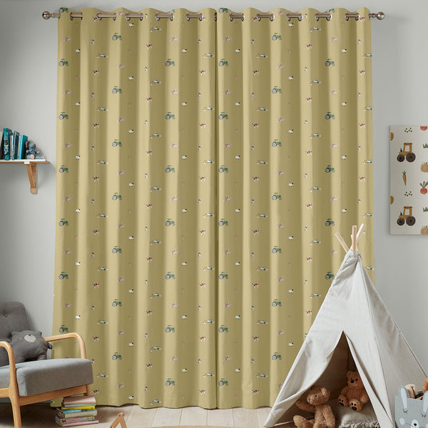 Sophie Allport On The Farm Mustard Made To Measure Curtains