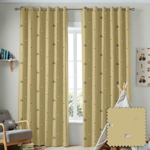 Sophie Allport On The Farm Mustard Made To Measure Curtains
