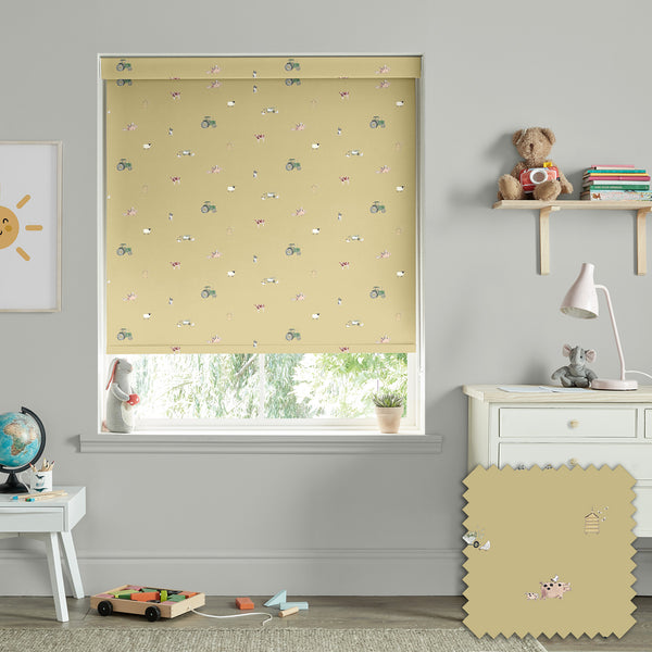 sophie allport On the Farm Mustard Made to Measure Roller Blind