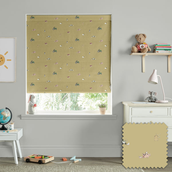 Sophie Allport On The Farm Mustard Made To Measure Roman Blind