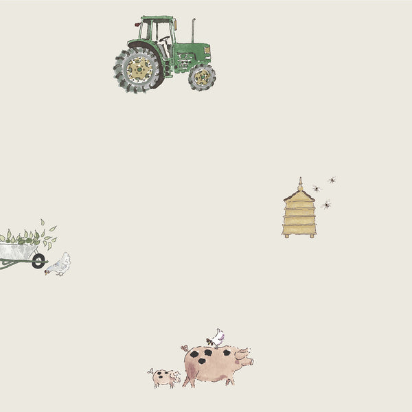 sophie allport On the Farm Neutral Curtains/Roman Blind Sample