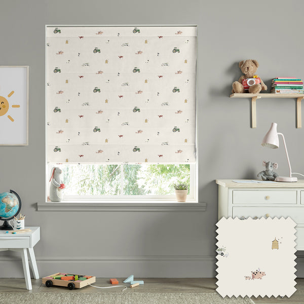 sophie allport On the Farm Neutral Made to Measure Roman Blind