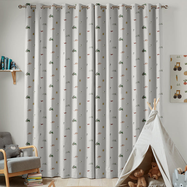Sophie Allport On The Farm Soft Grey Made To Measure Curtains