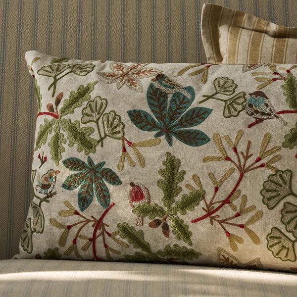 Sophie Allport Orchard Birds Linen Embroidered Cushion