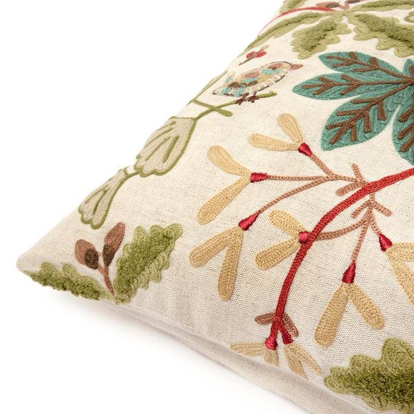 Sophie Allport Orchard Birds Linen Embroidered Cushion