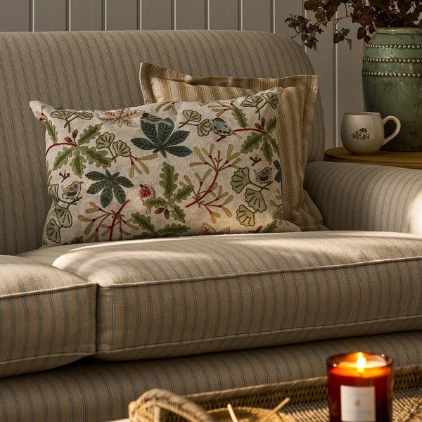 sophie allport Orchard Birds Linen Embroidered Cushion