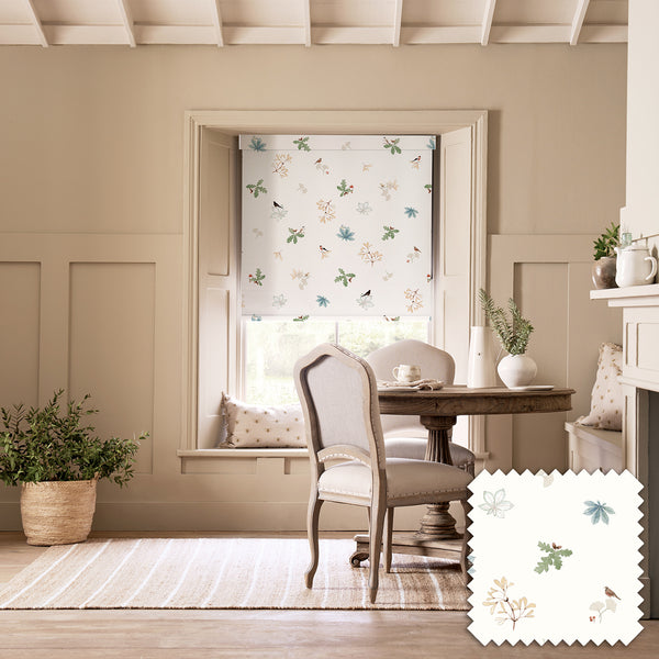Sophie Allport Orchard Birds Off White Made To Measure Roller Blind