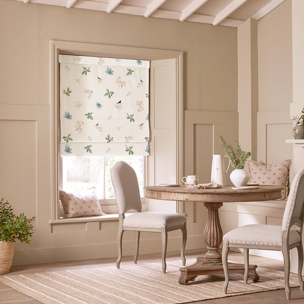 Sophie Allport Orchard Birds Off White Made To Measure Roman Blind