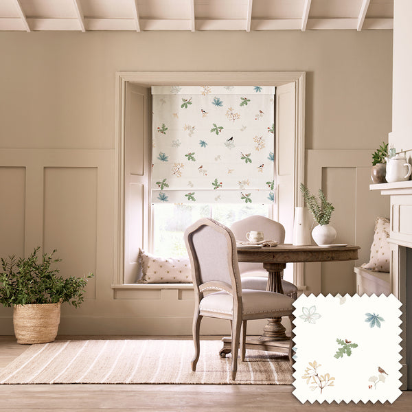 sophie allport Orchard Birds Off White Made to Measure Roman Blind