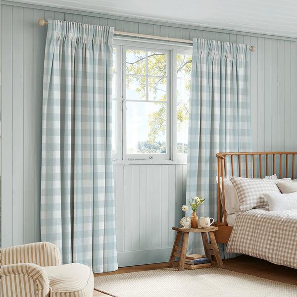 Sophie Allport Pale Blue Gingham Made To Measure Curtains