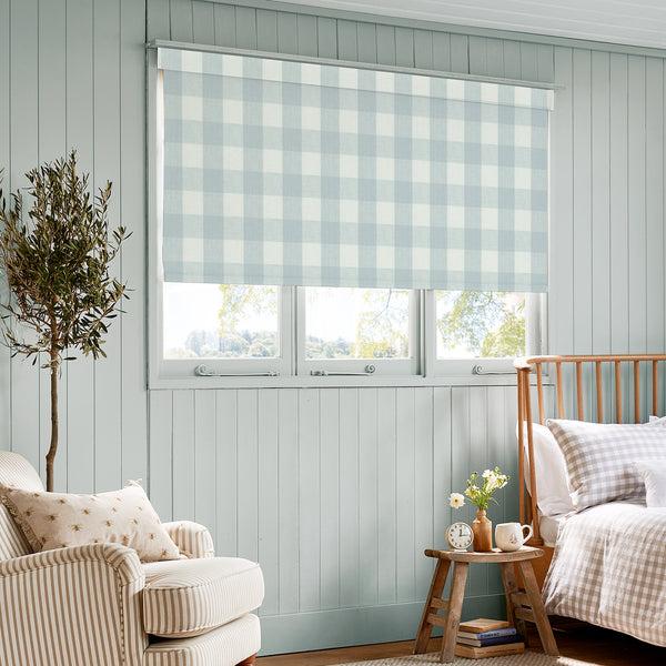 Sophie Allport Pale Blue Gingham Made To Measure Roller Blind