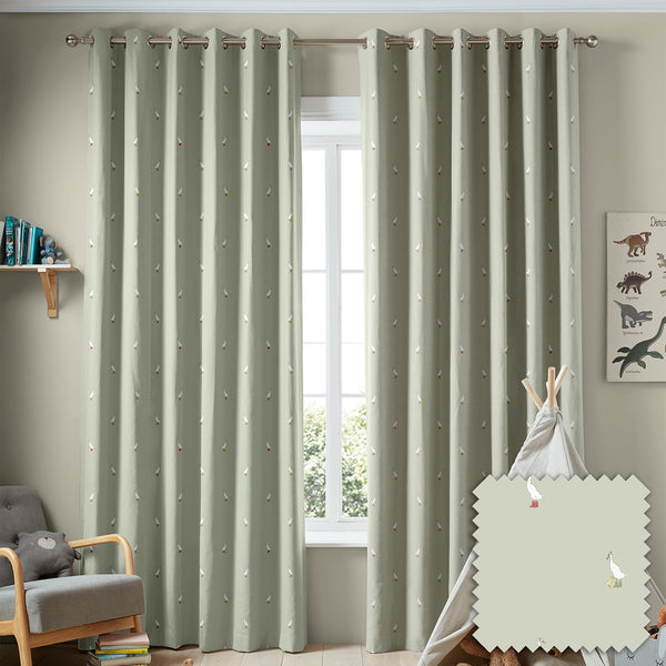 sophie allport Runner Duck Sage Green Made to Measure Curtains