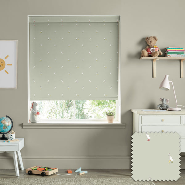 Sophie Allport Runner Duck Sage Green Made To Measure Roller Blind
