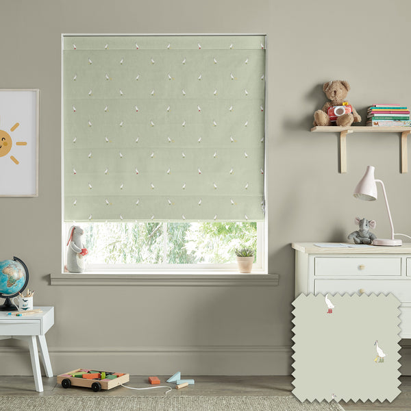 sophie allport Runner Duck Sage Green Made to Measure Roman Blind