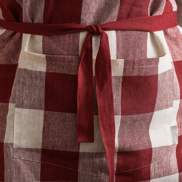 Sophie Allport Rustic Red Gingham Linen Cross Back Apron