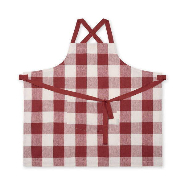Sophie Allport Rustic Red Gingham Linen Cross Back Apron
