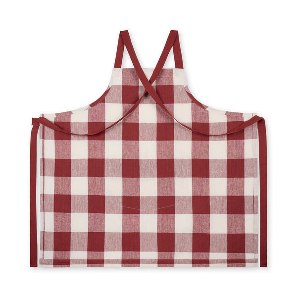 Sophie Allport Rustic Red Gingham Linen Cross Back Apron