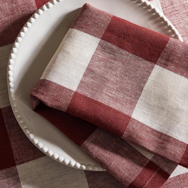 Sophie Allport Rustic Red Gingham Linen Napkins (Set Of 4)