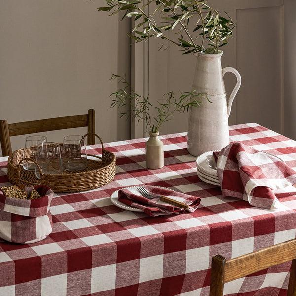Sophie Allport Rustic Red Gingham Linen Napkins (Set Of 4)