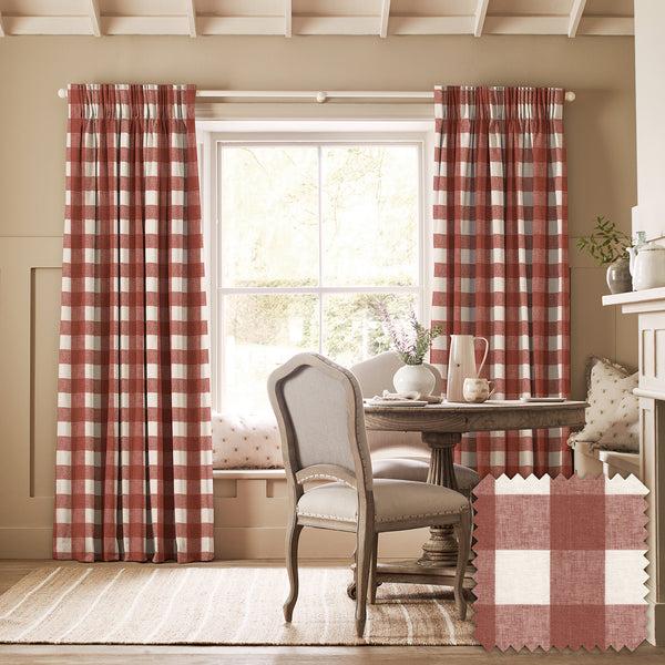 sophie allport Rustic Red Gingham Made to Measure Curtains