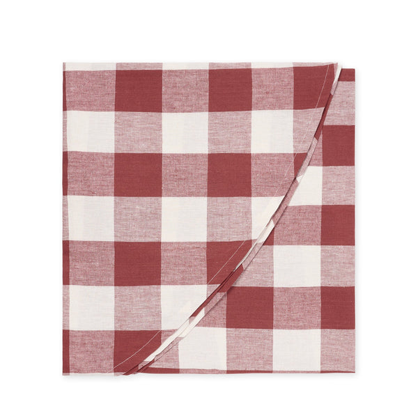 Sophie Allport Rustic Red Gingham Round Linen Tablecloth