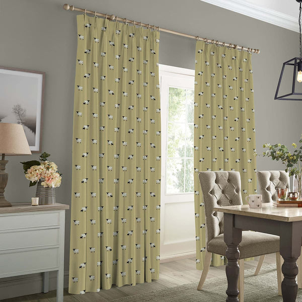 Sophie Allport Sheep Ochre Made To Measure Curtains