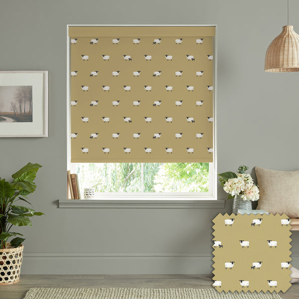 sophie allport Sheep Ochre Made to Measure Roller Blind