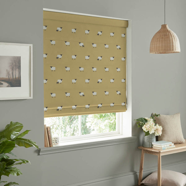 Sophie Allport Sheep Ochre Made To Measure Roman Blind