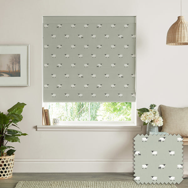 sophie allport Sheep Sage Made to Measure Roman Blind