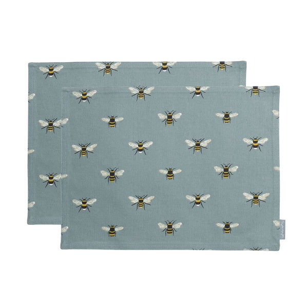 sophie allport Bees Teal Fabric Placemats (Set of 2)