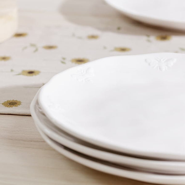 Sophie Allport Bees White Stoneware Dinner Plate