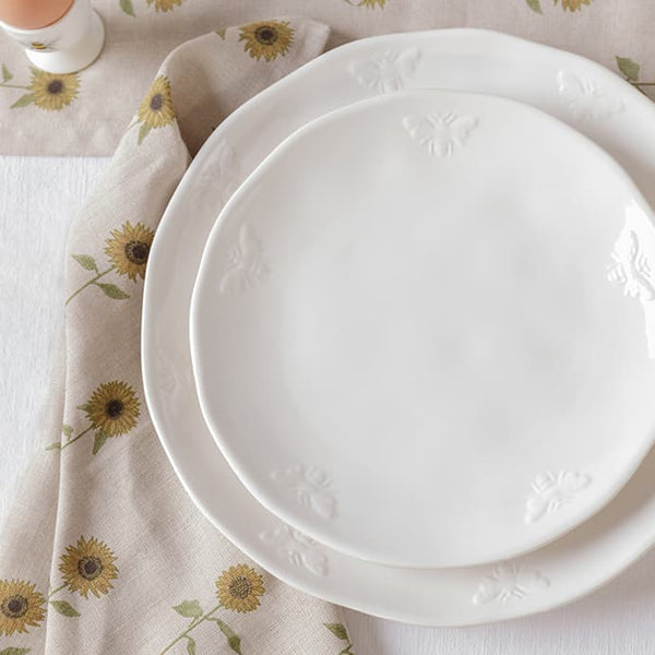 Sophie Allport Bees White Stoneware Dinner Plate