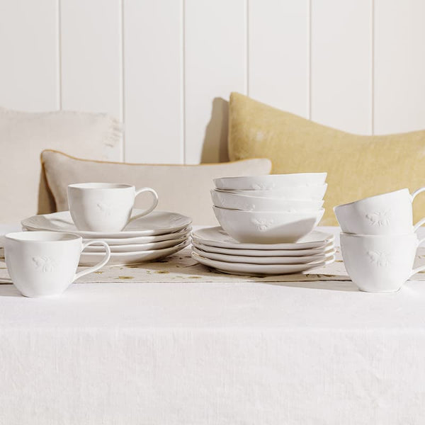 Sophie Allport Bees White Stoneware Dinner Plate