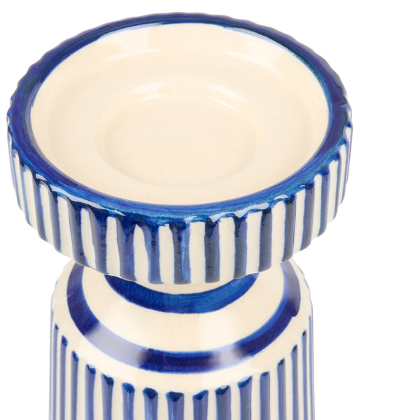 Sophie Allport Blue & White Striped Tealight Holder