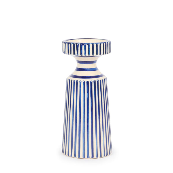 sophie allport Blue & White Striped Tealight Holder