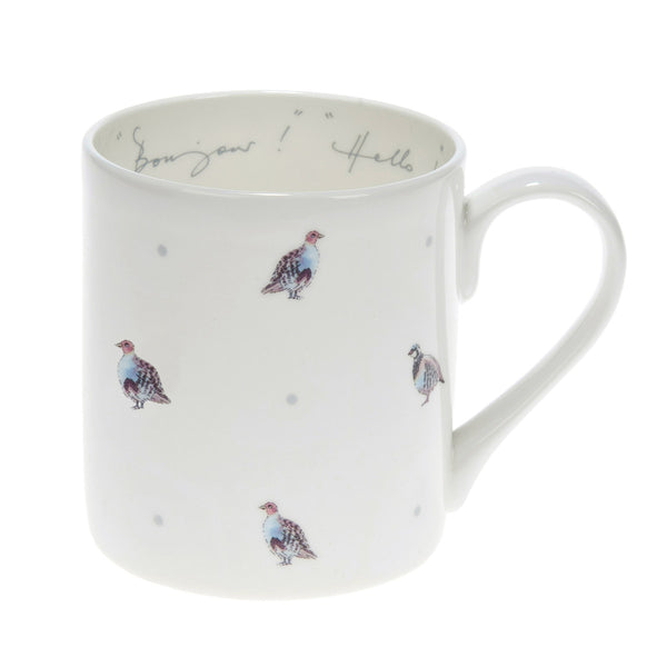 Sophie Allport Bonjour Hello Partridge & Dot Mug