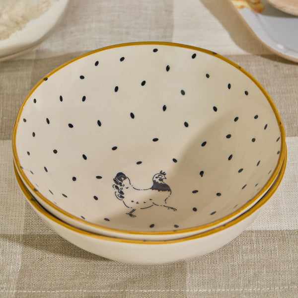 sophie allport Chicken Stoneware Nibbles Bowl