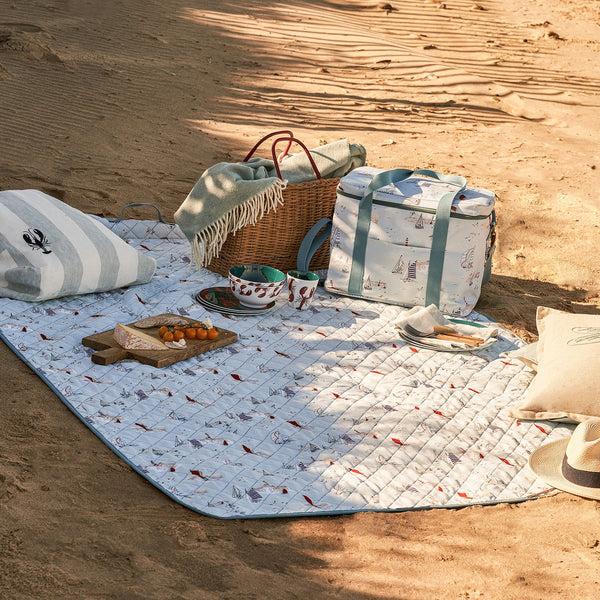 sophie allport Coastal Boats Picnic Blanket