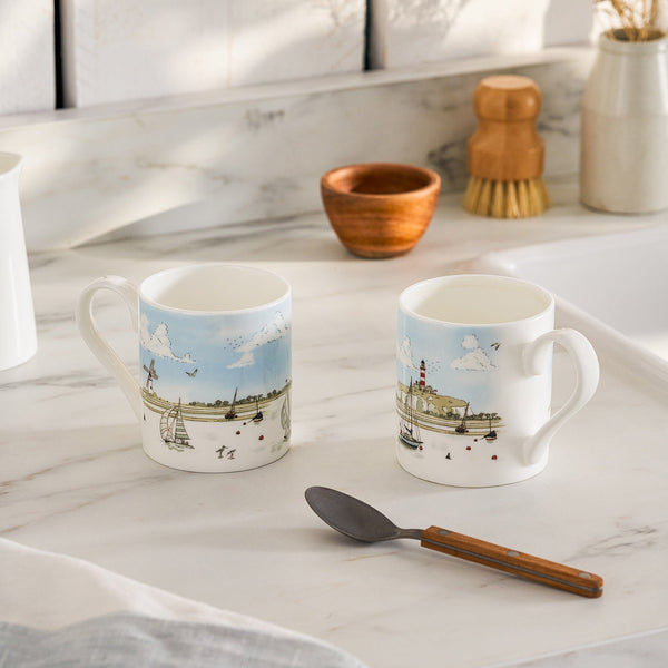 sophie allport Coastal Boats Scene Mug