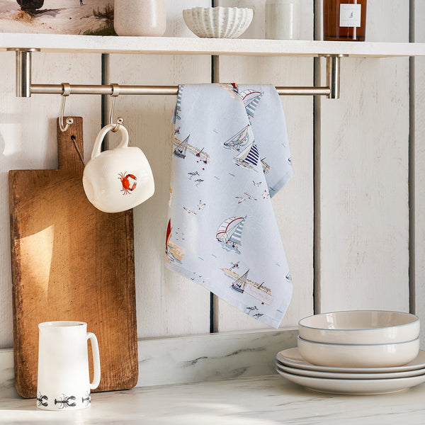 sophie allport Coastal Boats Tea Towel
